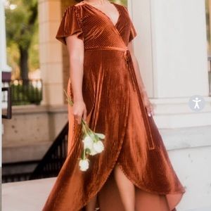 Andi Ribbed Velvet Wrap Dress- NEVER WORN